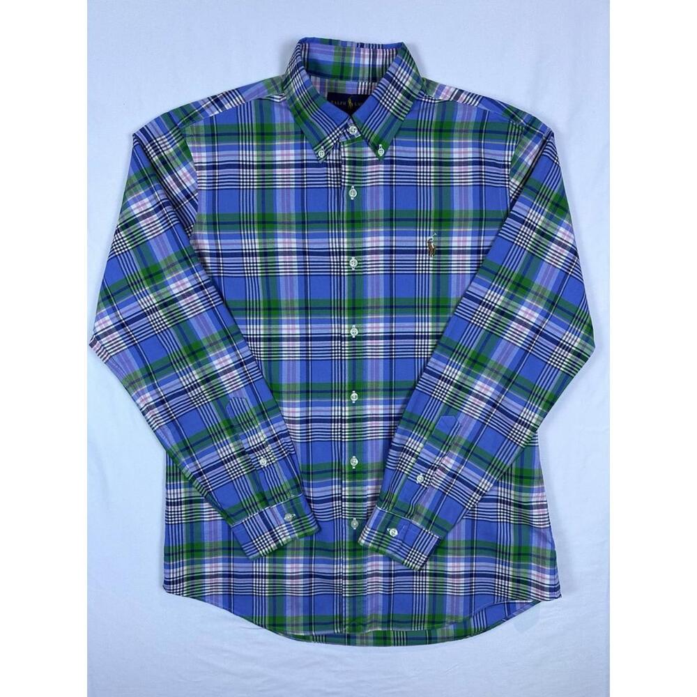 Polo Ralph Lauren Classic Fit Plaid Long Sleeve Button Down Oxford Shirt M